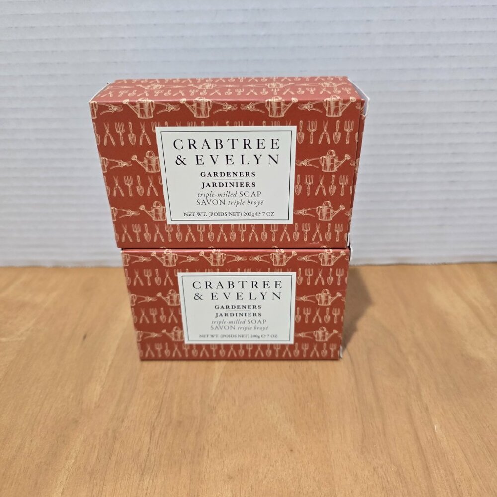 2X Crabtree & Evelyn Gardeners Triple Milled Soap New in Box 7oz bars Lot of 2 - Picture 2 of 7